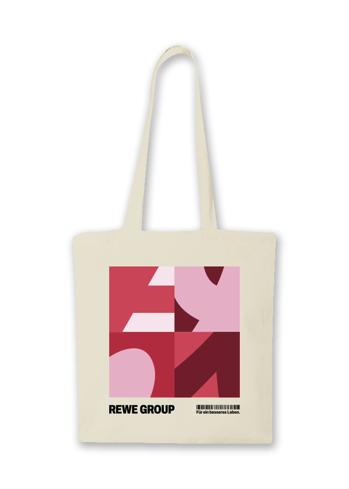 REWE GROUP Shopperbeutel natur Druck rot
